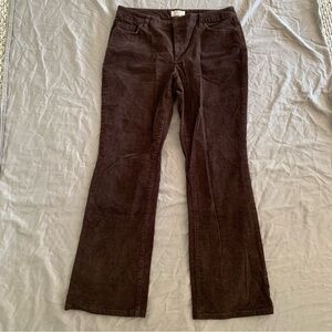 St. John's Bay Chocolate Brown Corduroy Straight Fit Pants Boot Cut 14